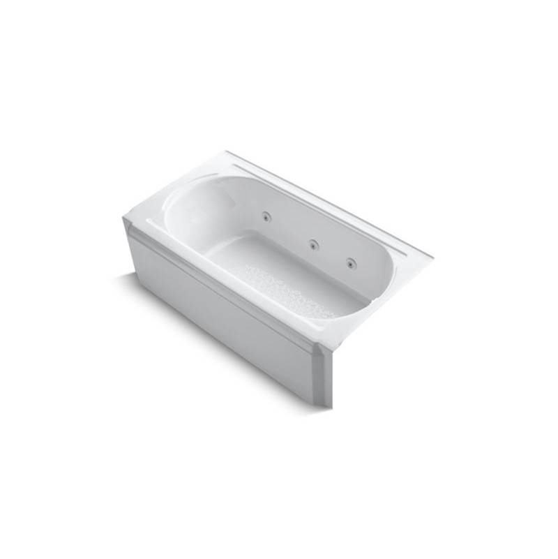 Kohler Memoirs® 60'' x 33-3/4'' alcove whirlpool with right-hand drain and heater without jet trim