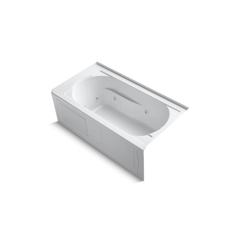 Kohler Devonshire® 60'' x 32'' alcove whirlpool bath with integral apron and right-hand drain
