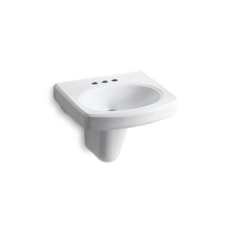 Kohler Pinoir® Wall-mount bathroom sink with 4'' centerset faucet holes