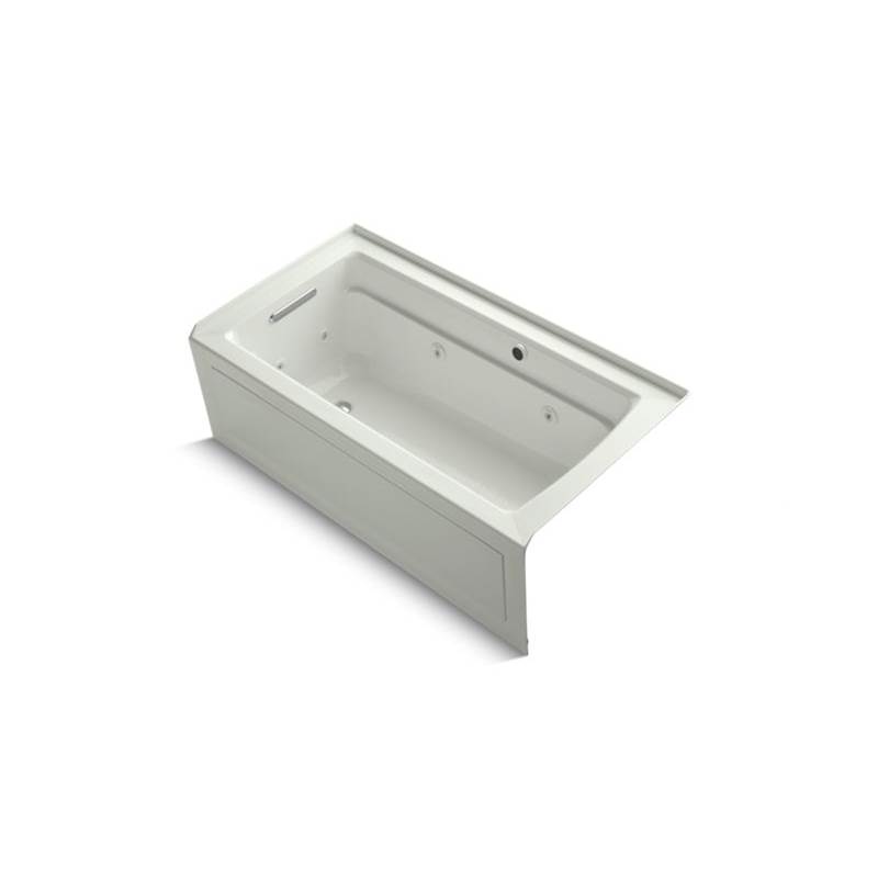 Kohler Archer® 60'' x 32'' alcove whirlpool bath with Bask® heated surface, integral apron, integral flange and left-hand drain