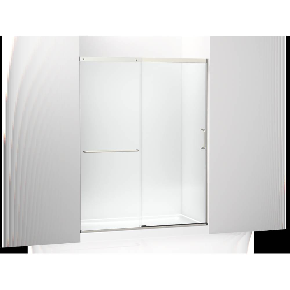 Kohler Elate™ Tall Sliding shower door, 75-1/2'' H x 56-1/4 - 59-5/8'' W, with heavy 5/16'' thick Crystal Clear glass