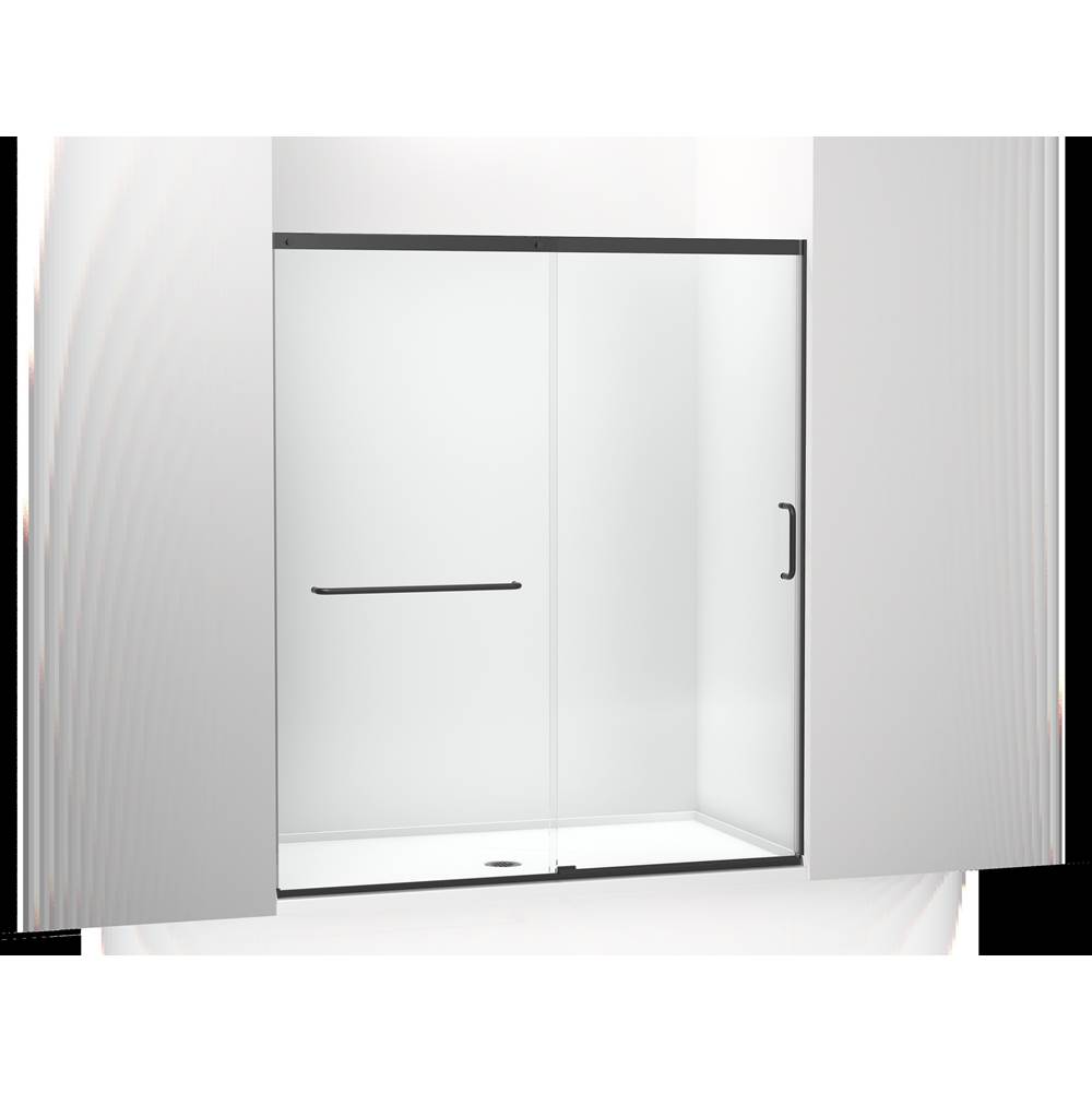 Kohler Elate™ Tall Sliding shower door, 75-1/2'' H x 62-1/4 - 65-5/8'' W, with heavy 5/16'' thick Crystal Clear glass