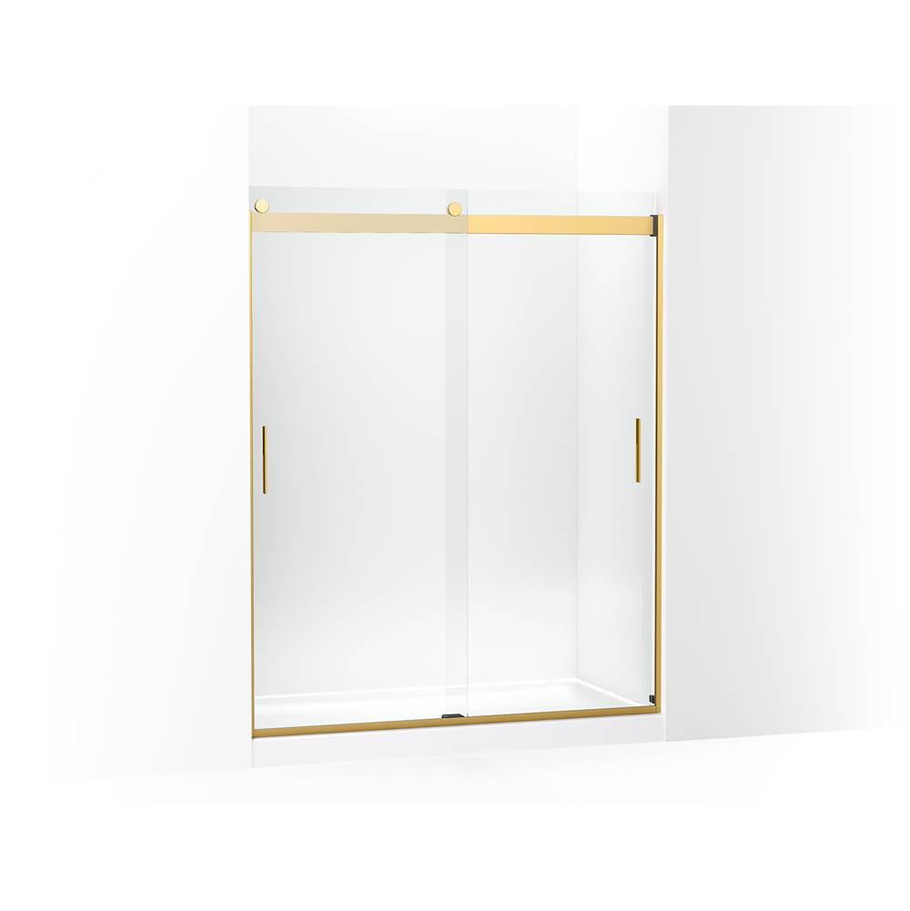 Kohler Levity Sliding shower door, 74-in H x 56-5/8 - 59-5/8-in W, with 1/4-in thick Crystal Clear glass