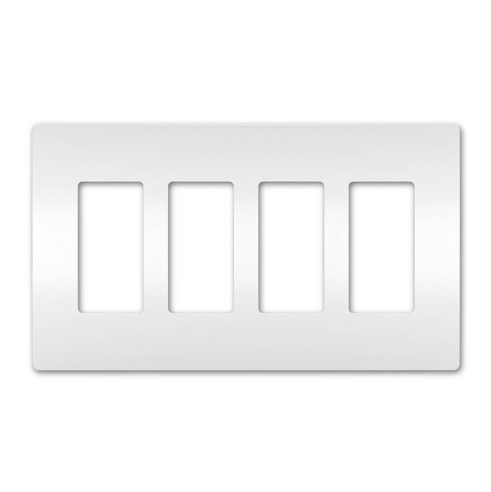 Legrand radiant Four-Gang Screwless Wall Plate, White