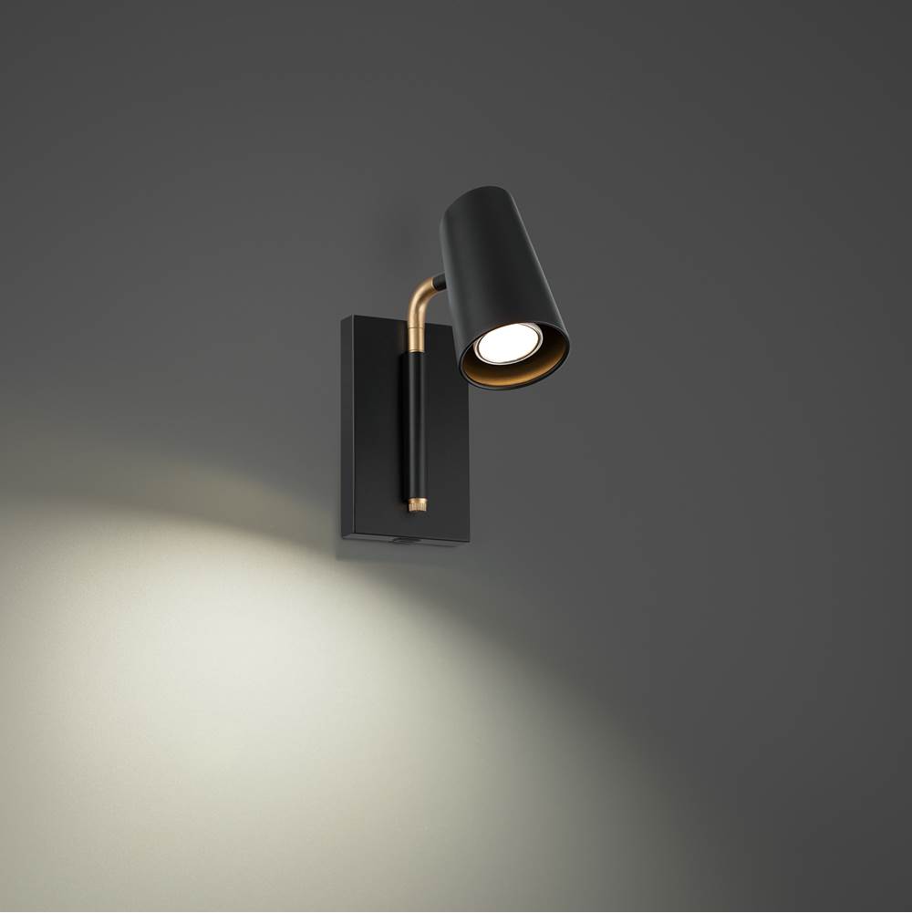 Modern Forms Stylus 8'' LED Indoor Bed Task Light 3000K in Black and Gold