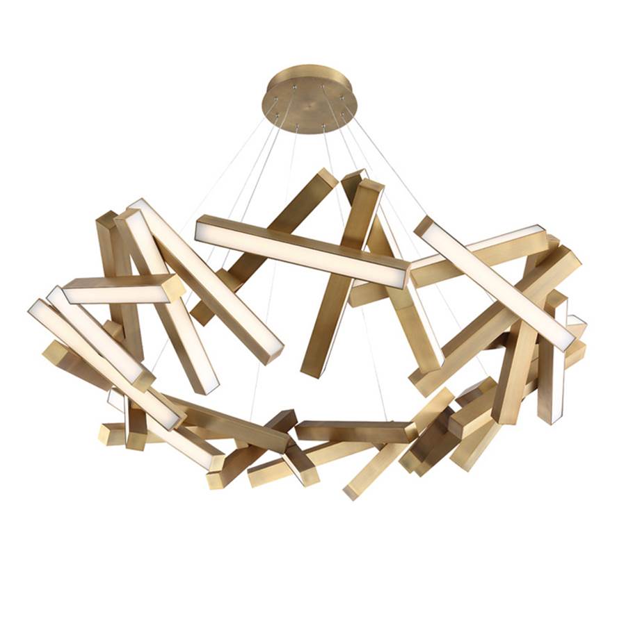 Modern Forms Chaos 61'' LED Chandelier Light 3000K in Aged Brass