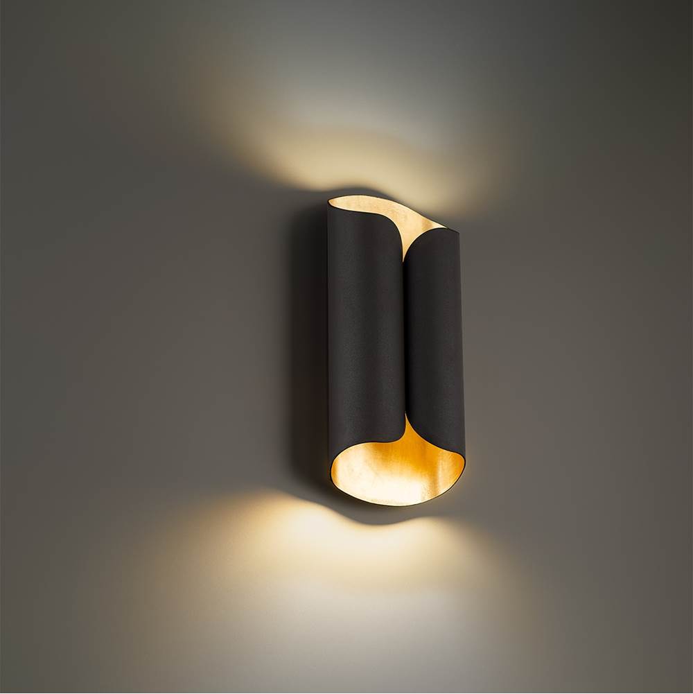 Modern Forms Opus 14'' LED Wall Sconce Light 3000K in Bronze and Gold Leaf