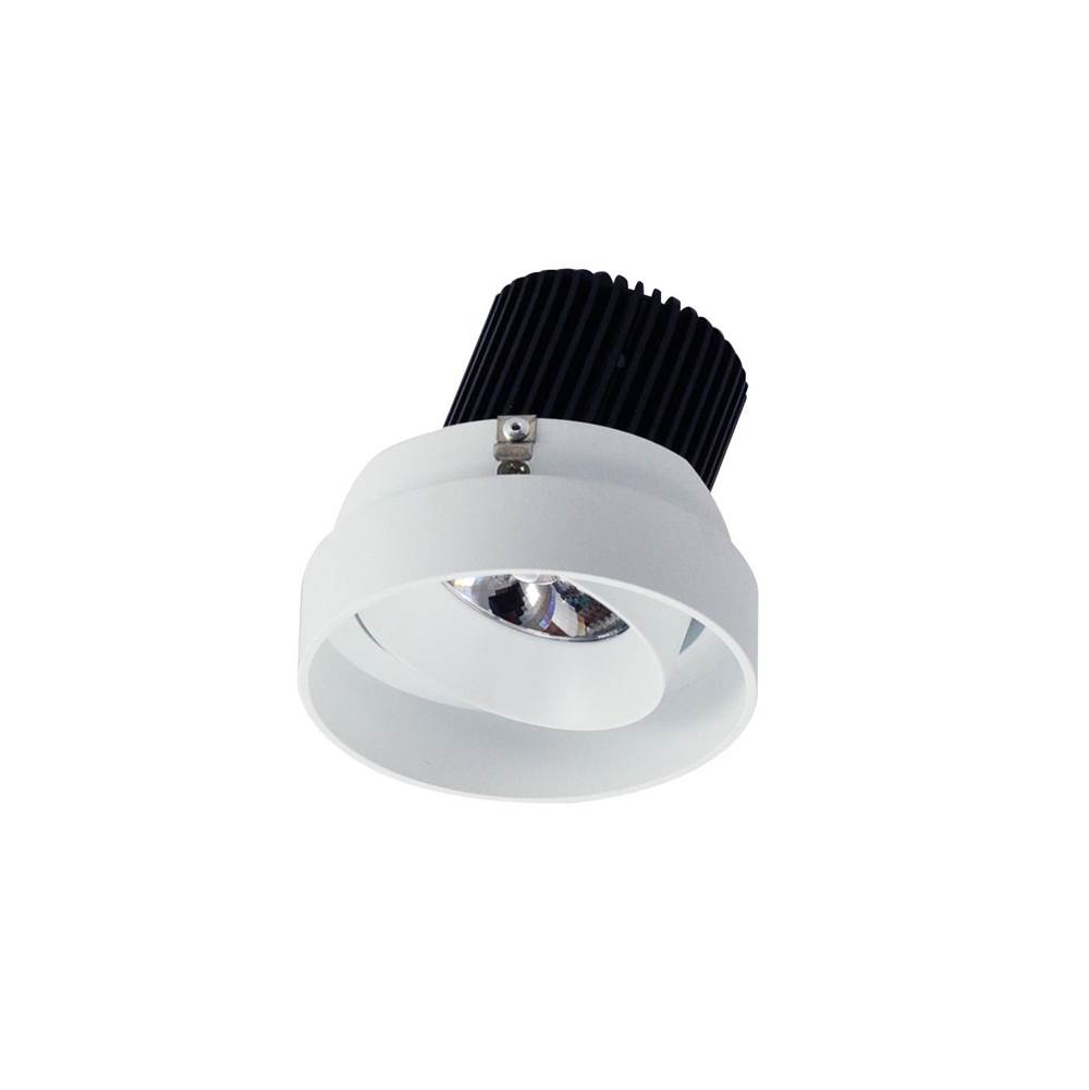 Nora Lighting 4'' Iolite LED Round Trimless Adjustable, 10-Degree Optic, 850lm / 12W, 3000K, Matte Powder White Adjustable / Matte Powder White Reflector