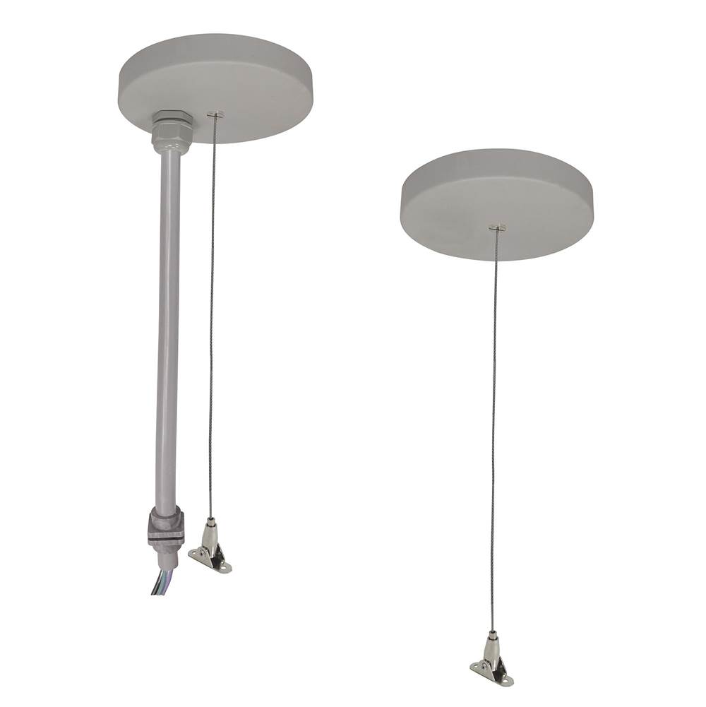 Nora Lighting 8'' Pendant Power and Aircraft Mounting Kit for NLUD Series, Aluminum finish