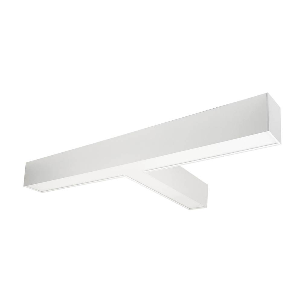 Nora Lighting ''T'' Shaped L-Line LED Indirect/Direct Luminaire, Selectable CCT, 5027lm, White finish