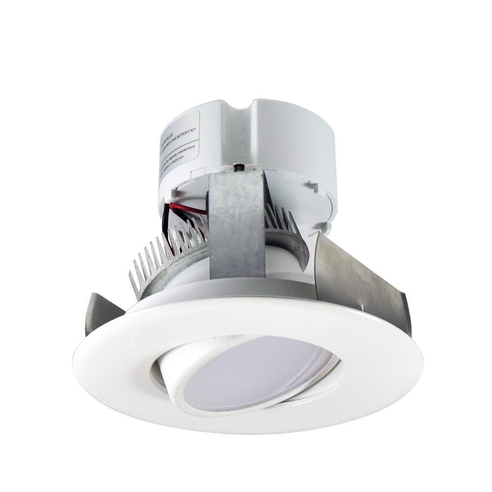 Nora Lighting 4'' Onyx Retrofit LED, Round Adjustable Reflector, 650lm, 10.5W, 3000K, 90+CRI, 120V, White