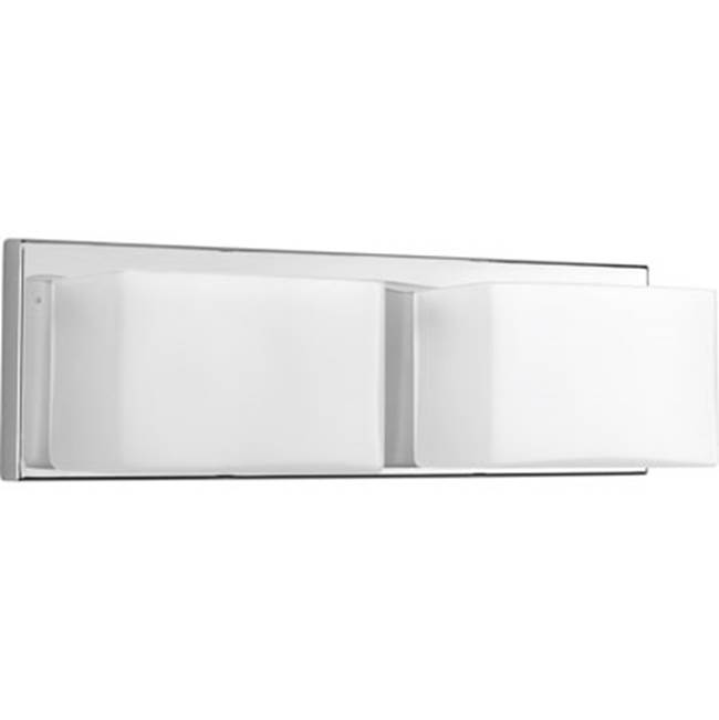 Progress Lighting Ace LED Collection Two-Light Polished Chrome Etched Glass Modern LED Bath Vanity Light