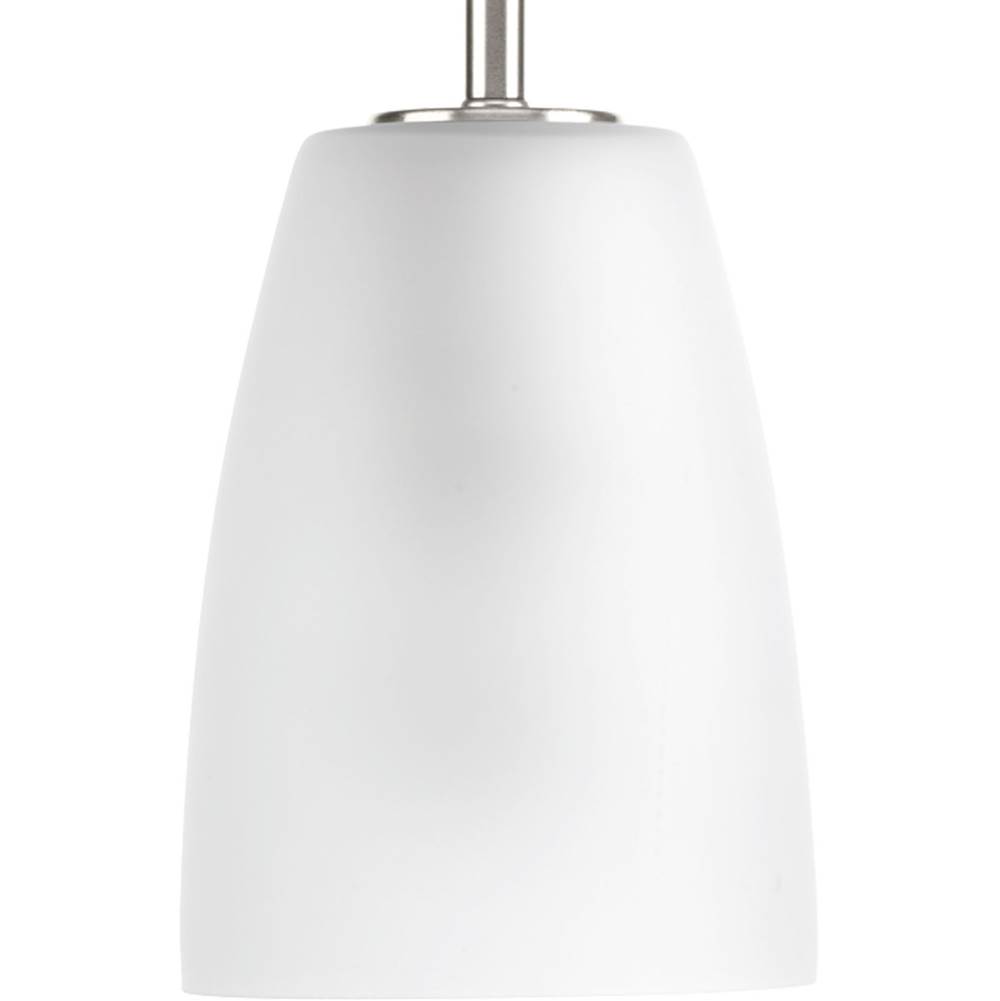 Progress Lighting Leap Collection One-Light Brushed Nickel Etched Glass Modern Pendant Light