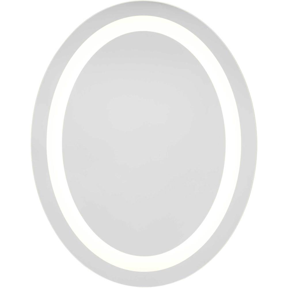 Progress Lighting Captarent Collection 22x28 in. Oval Illuminated Integrated LED White Modern Mirror