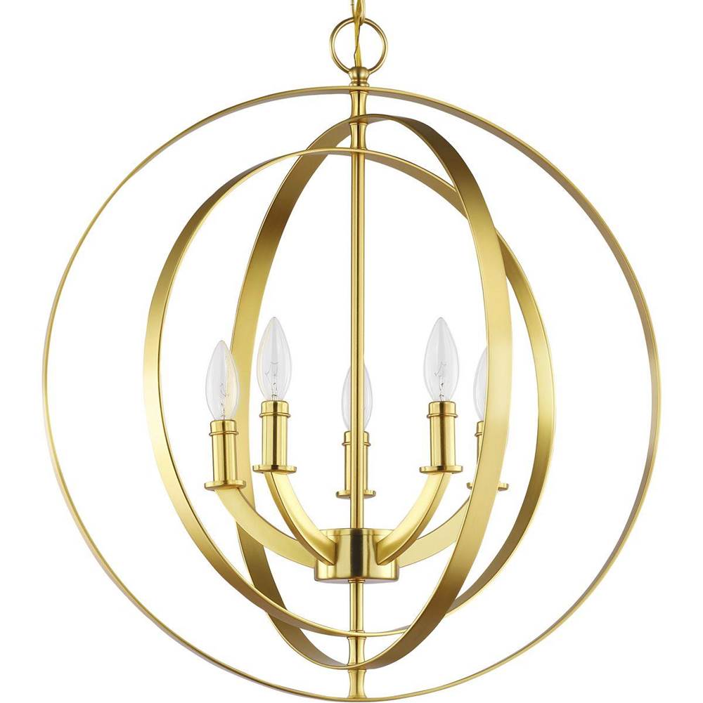 Progress Lighting Equinox Collection Satin Brass Five-Light Sphere Pendant