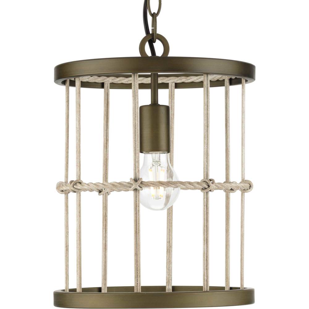 Progress Lighting Lattimore Collection One-Light Aged Brass Pendant