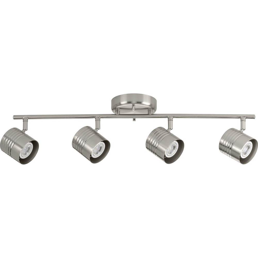 Progress Lighting Kitson Collection Brushed Nickel Four-Head Multi-Directional Track