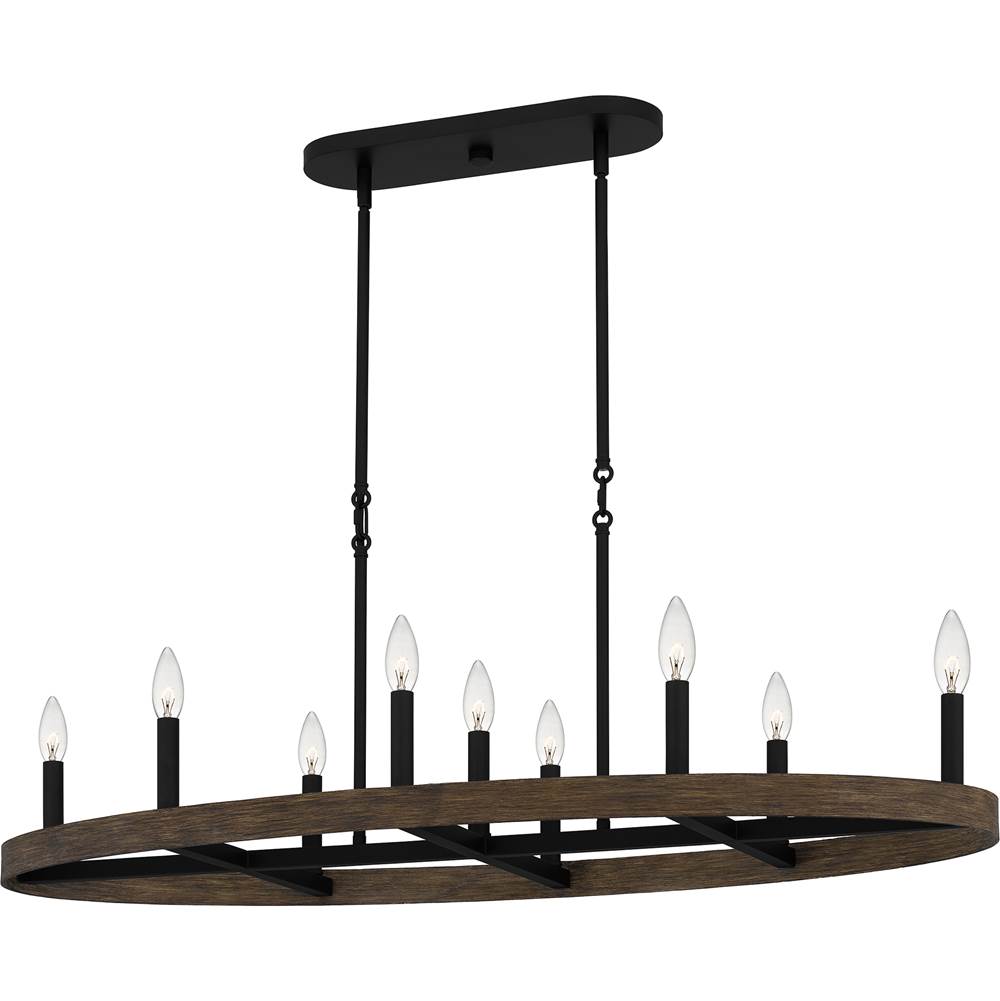 Quoizel Linear chandelier 9 lights matte black