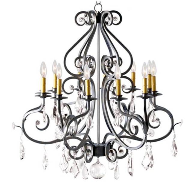 2nd Ave Designs 32'' Wide Gia 12 Light Chandelier