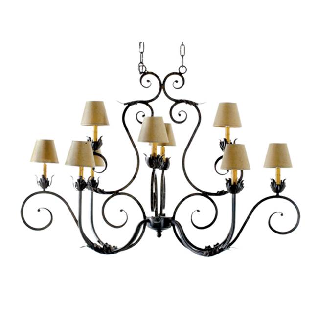 2nd Ave Designs 48'' Long Claire 10 Light Oblong Chandelier