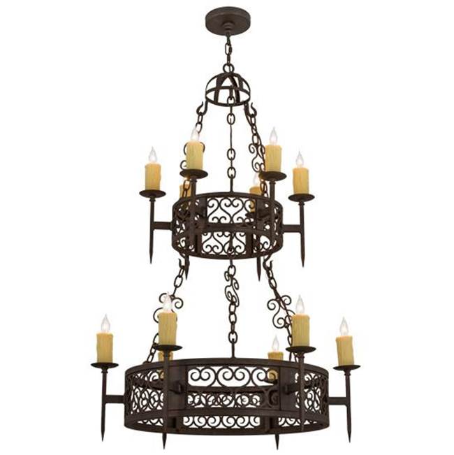 2nd Ave Designs 36''W Toscano 12 LT Two Tier Chandelier