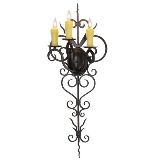 2nd Ave Designs 14'' Wide Kenna 3 Light Wall Sconce