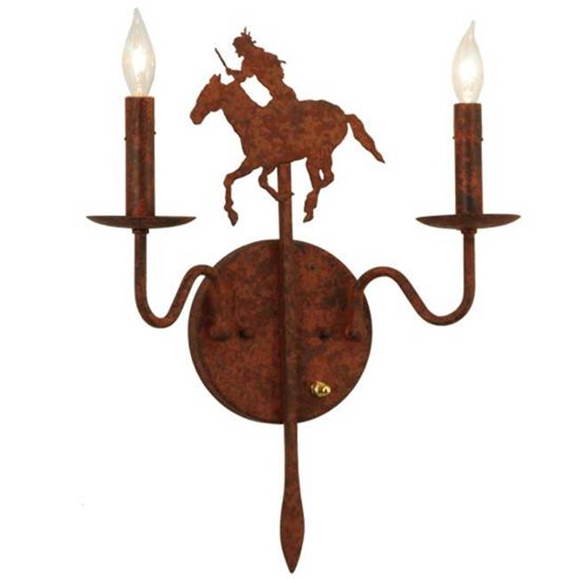 2nd Ave Designs 14'' Wide High Plains Rider 2 Light Wall Sconce
