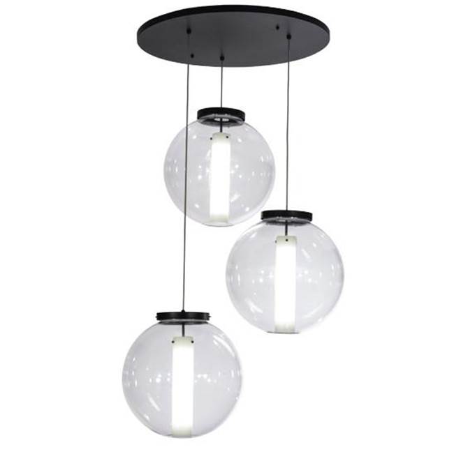 2nd Ave Designs 34''W Bola Cilindro 3 LT Cascading Pendant