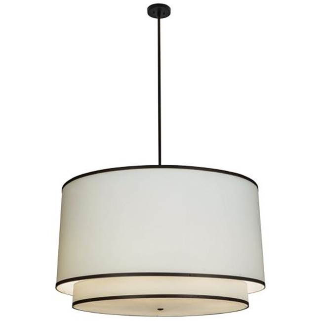 2nd Ave Designs 48''W Cilindro White 2 Tier Textrene Pendant