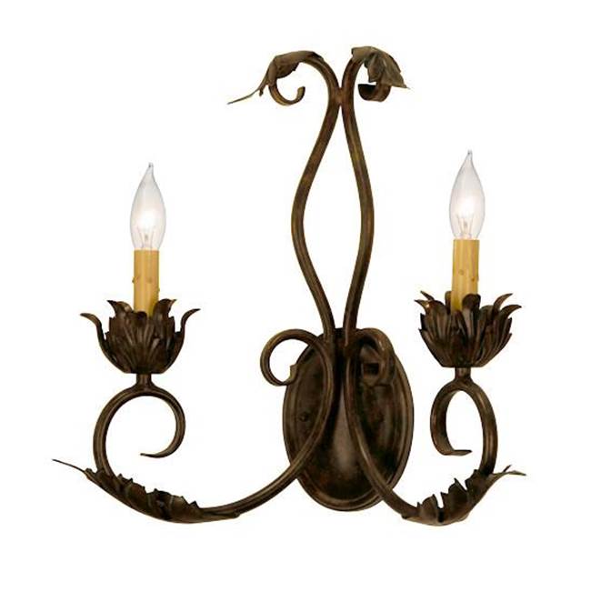 2nd Ave Designs 16'' Wide Felicia 2 Light Wall Sconce