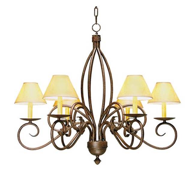 2nd Ave Designs 28'' Wide Squire 6 Light Chandelier