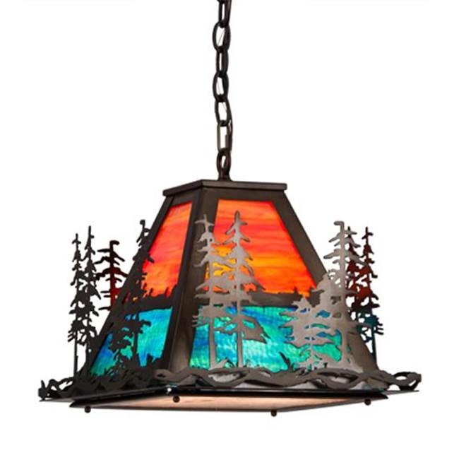 2nd Ave Designs 16''Sq Tall Pines Left Pendant