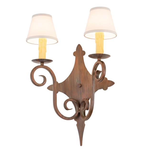 2nd Ave Designs 15'' Wide Angelique 2 Light Wall Sconce
