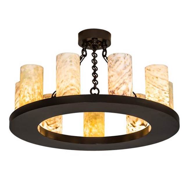 2nd Ave Designs 30'' Wide Loxley 9 Light Semi-Flushmount