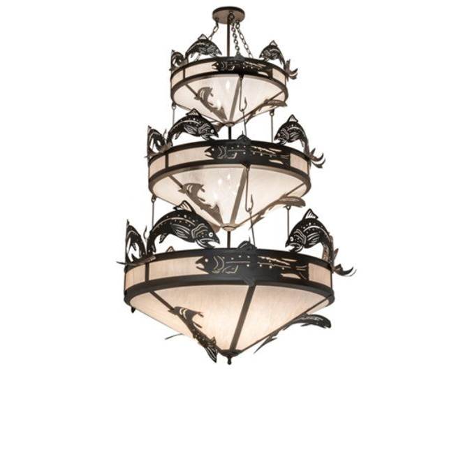 2nd Ave Designs 58'' Wide Catch of the Day Trout Three Tier Chandelier