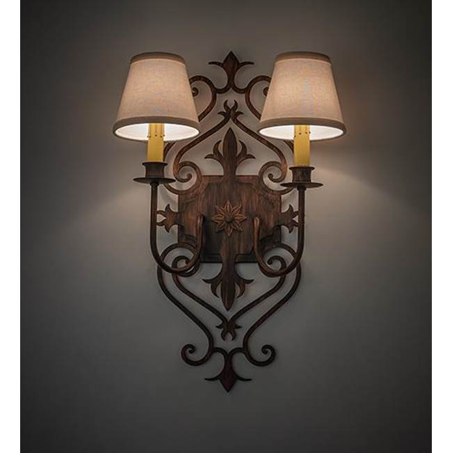 2nd Ave Designs 13'' Wide Louisa 2 Light Wall Sconce