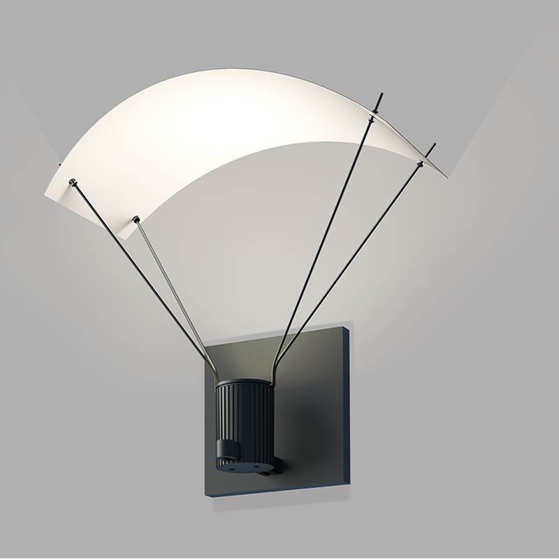 Sonneman Standard Single Sconce with Bar-Mounted Single Cylinder w/Parachute Reflector
