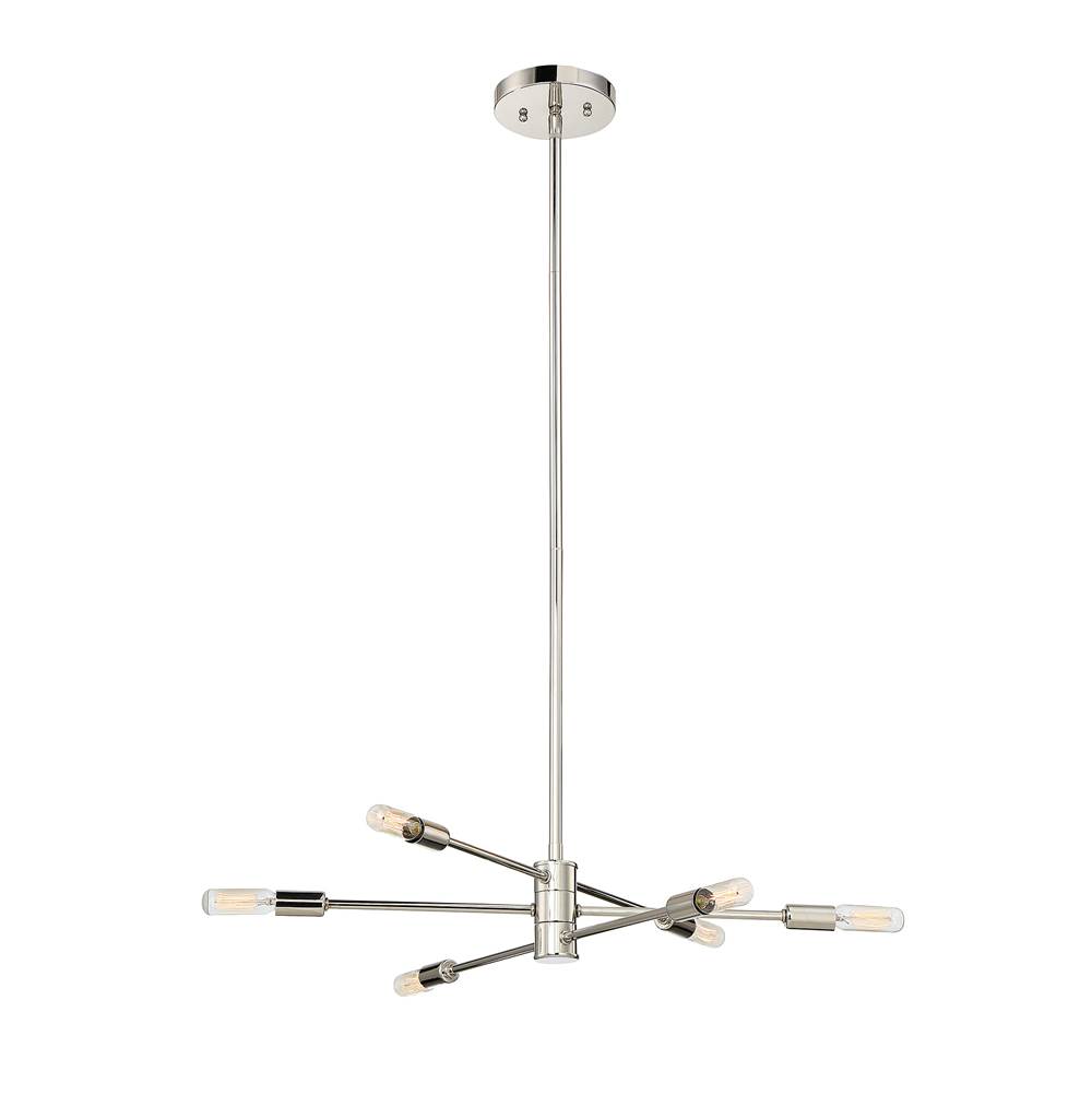Savoy House Lyrique 6-Light Chandelier in Polished Nickel