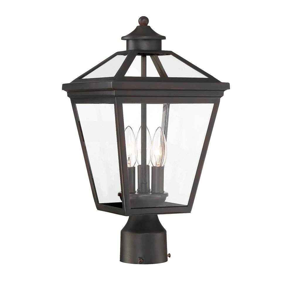 Savoy House Ellijay 3-Light Outdoor Post Lantern in English Bronze
