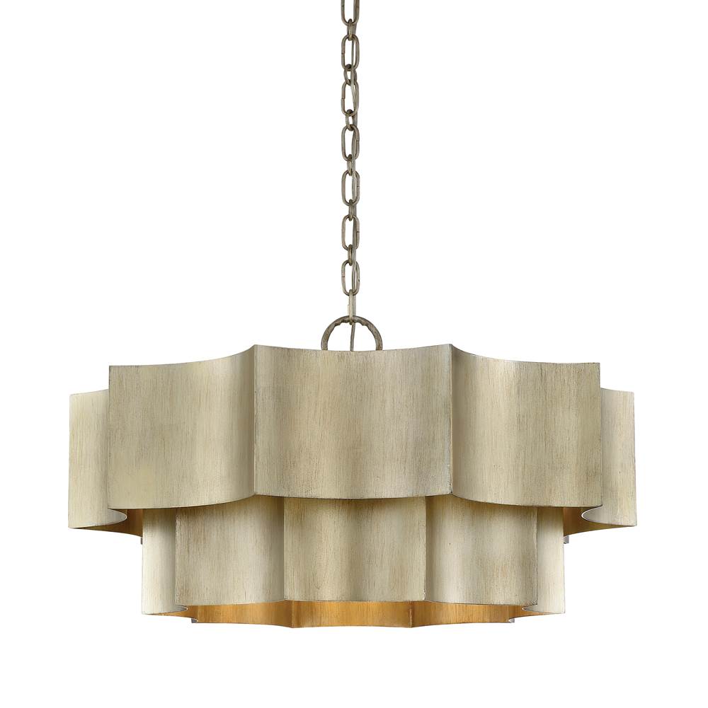 Savoy House Shelby 6-Light Pendant in Silver Patina