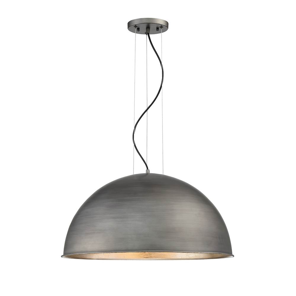 Savoy House Sommerton 3-Light Pendant in Rubbed Zinc with Silver Leaf