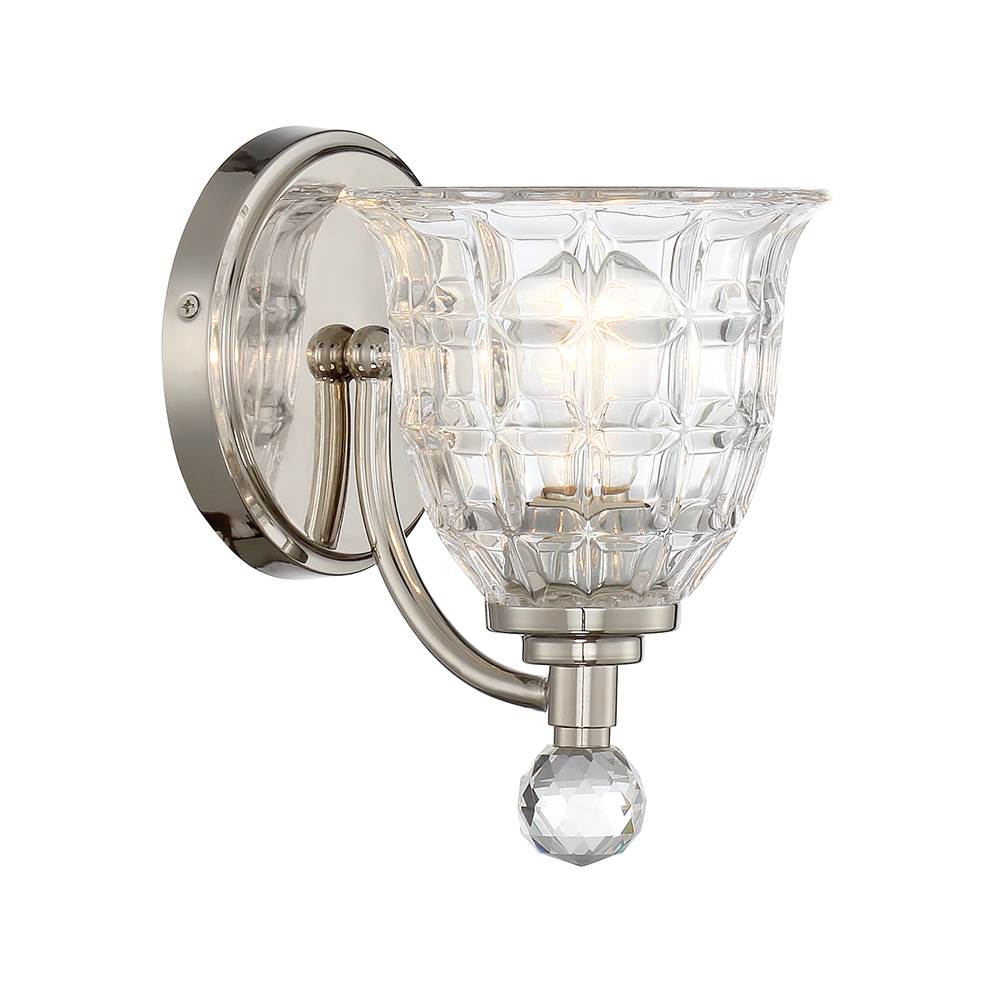 Savoy House Birone 1-Light Wall Sconce in Polished Nickel