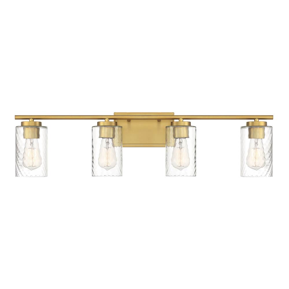 Savoy House 4-Light Bathroom Vanity Light in Natural Brass