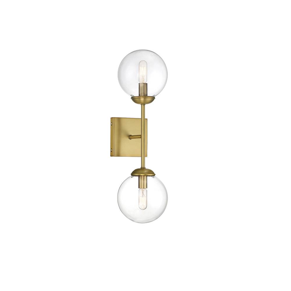 Savoy House 2-Light Wall Sconce in Natural Brass