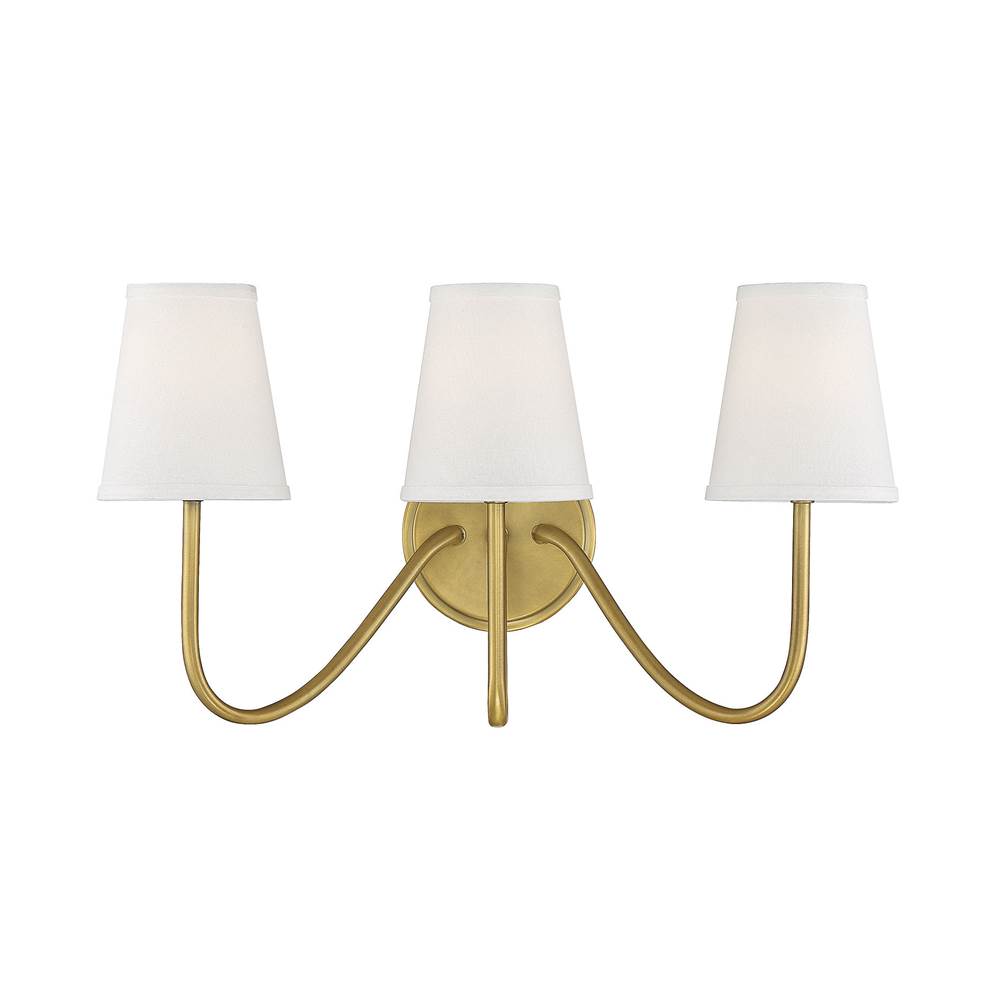 Savoy House 3-Light Wall Sconce in Natural Brass