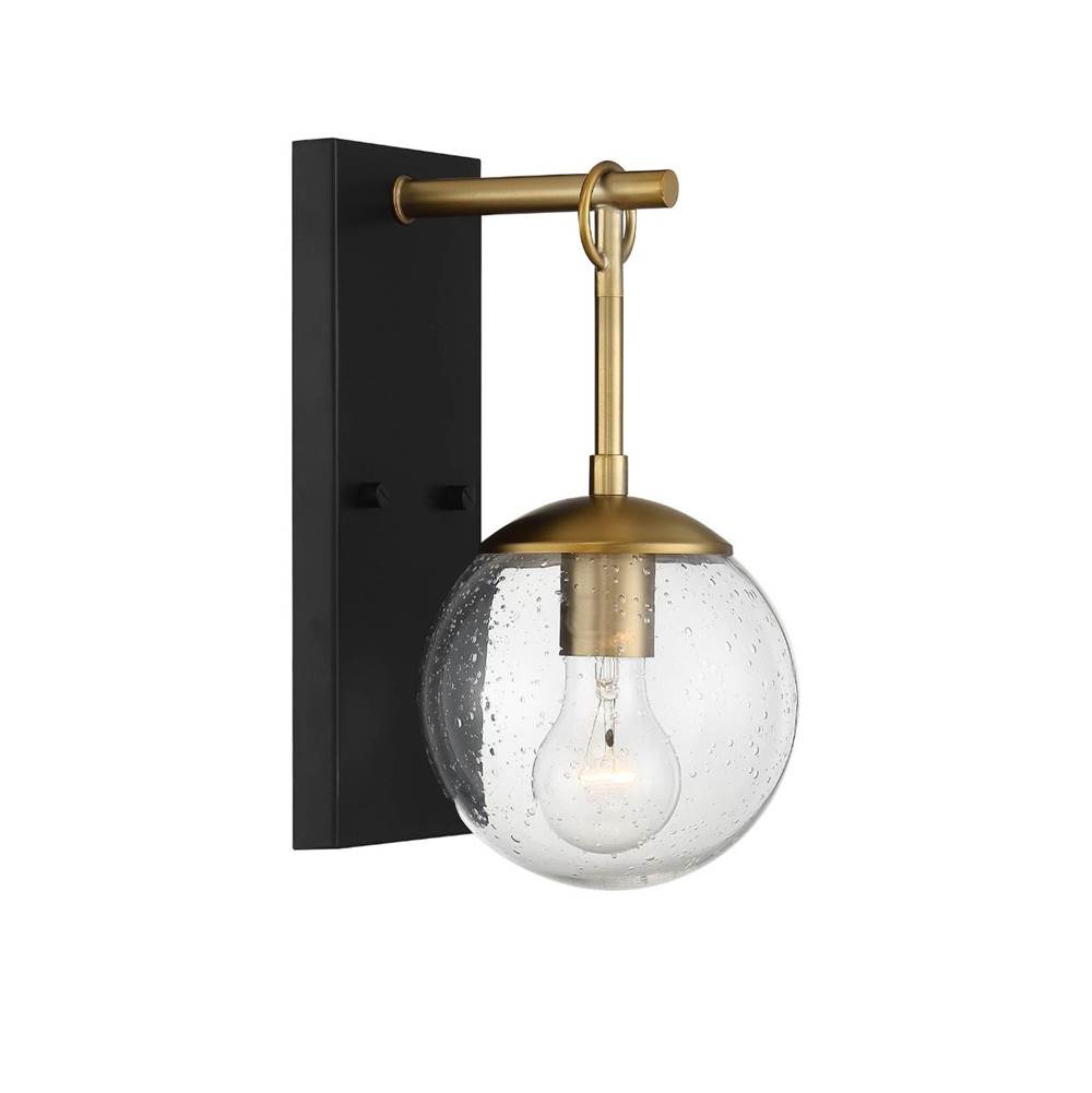 Savoy House 1-Light Outdoor Wall Lantern in Oil Rubbed Bronze with Natural Brass