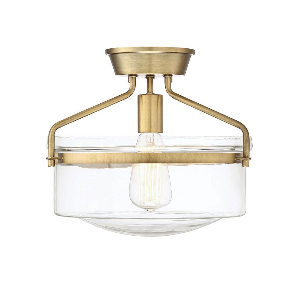 Savoy House 1-Light Ceiling Light in Natural Brass