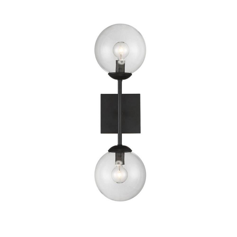 Savoy House 2-Light Wall Sconce in Black