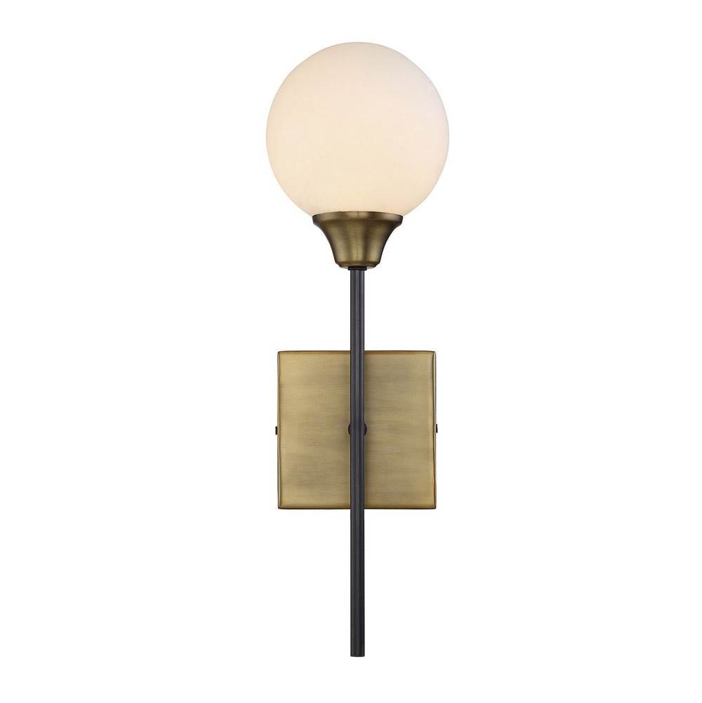 Savoy House 1-Light Wall Sconce in Oiled Rubbed Bronze with Natural Brass