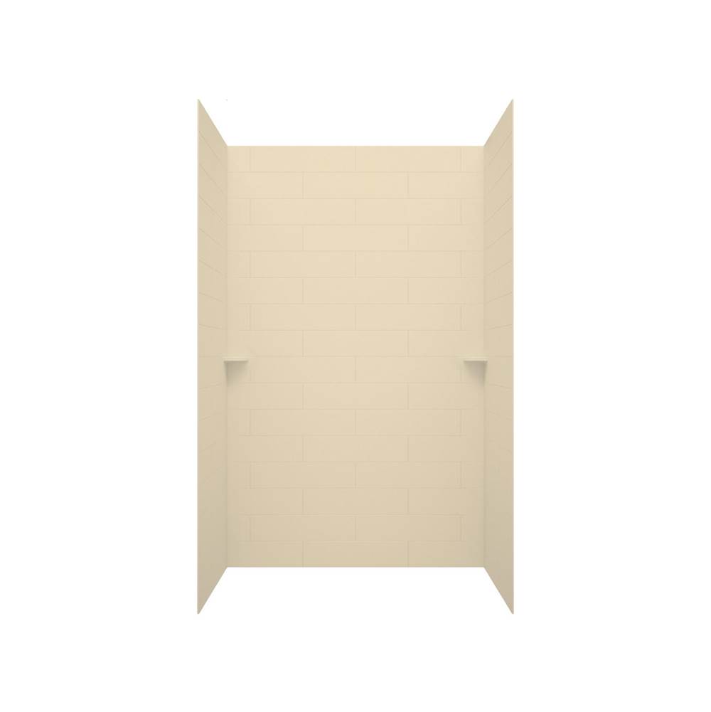 Swan MSMK96-3262 32 x 62 x 96 Swanstone® Modern Subway Tile Glue up Shower Wall Kit in Bone
